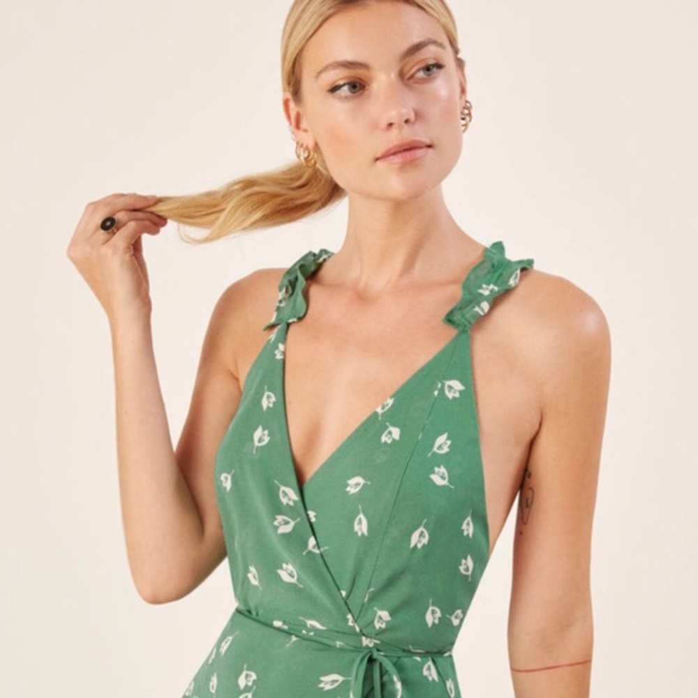 Reformation Zoey Dress Green